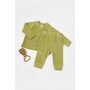 Set bluzita si pantaloni Elefant, 80%bumbac organic si 20% poliester - Verde, BabyCosy (Marime: 6-9 luni) - 1