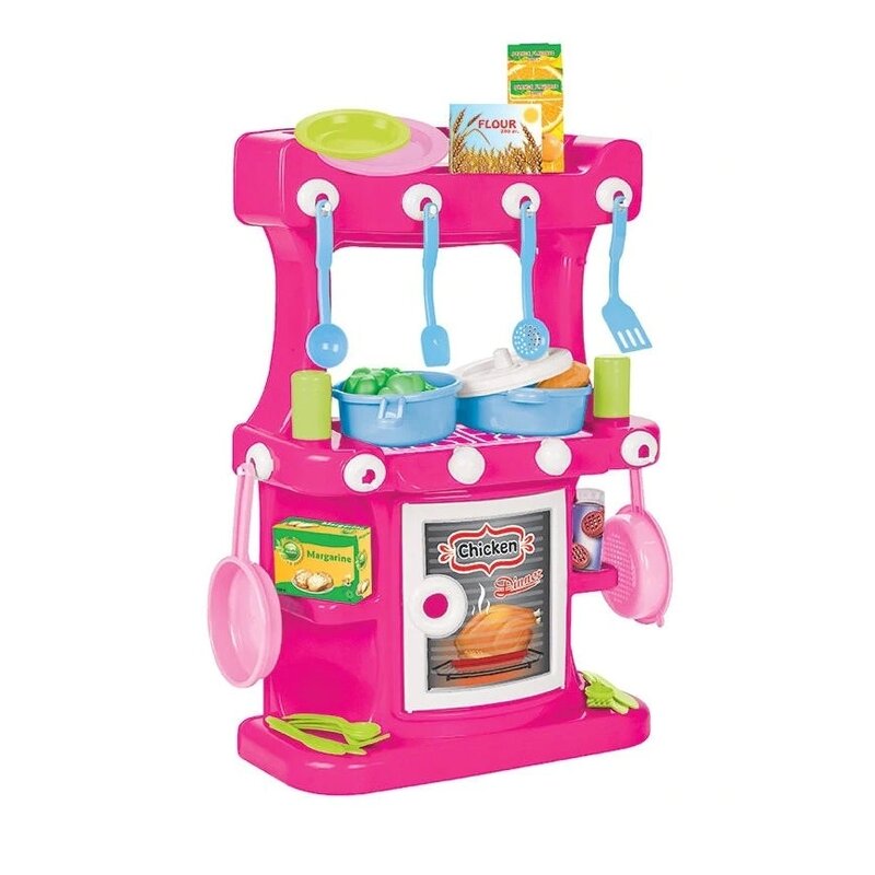 Pilsan - bucatarie hamarat cu accesorii, 43 piese, roz