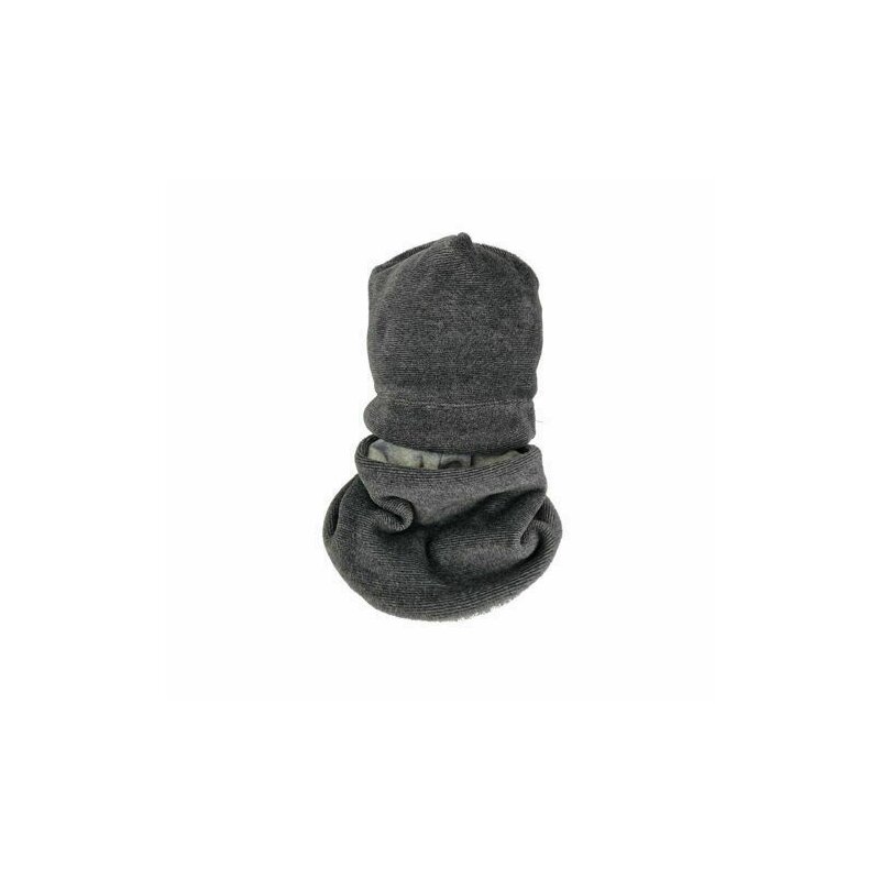 KidsDecor - Set caciula cu protectie gat Fleece Gray pentru copii 18-36 luni, din bumbac