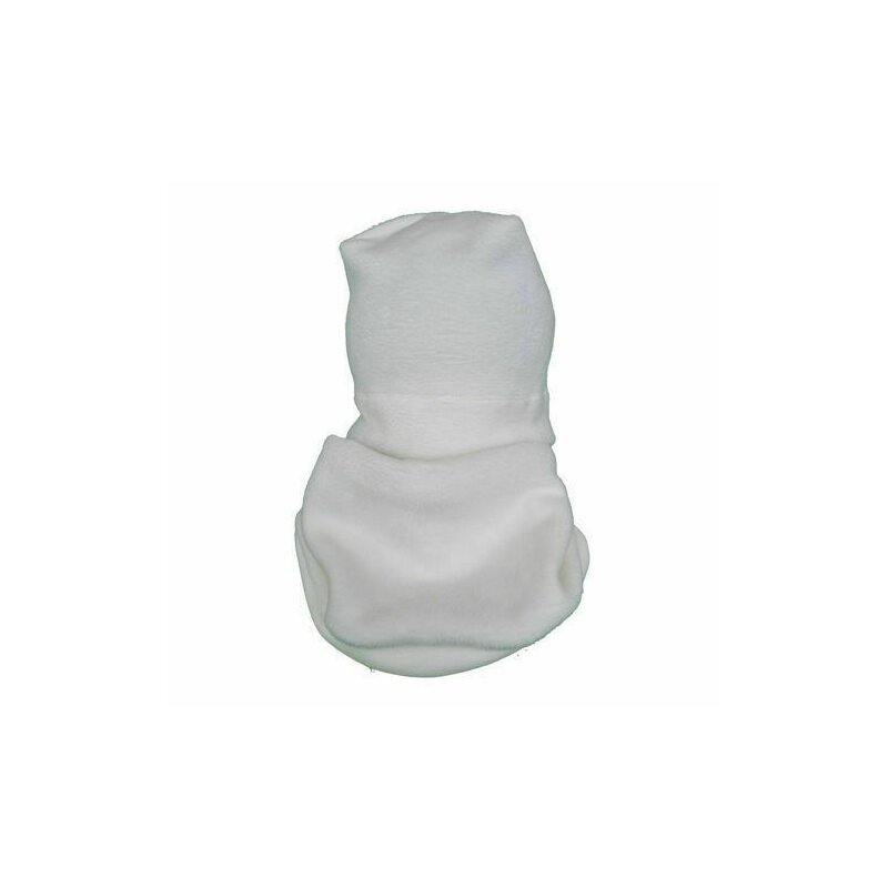 Kidsdecor - set caciula cu protectie gat nou nascut fleece alb, din bumbac