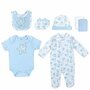 Set cadou hainute pentru bebelusi 7 piese model stelute bleu - marimea 3-6 luni - 1