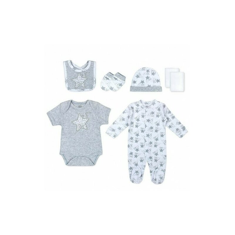 hainute bebelusi 0 3 luni sinsay Set cadou hainute pentru bebelusi 7 piese model stelute gri - marimea 3-6 luni