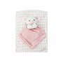 Set cadou pentru bebelusi cu paturica din fleece si jucarie ursulet roz - 1
