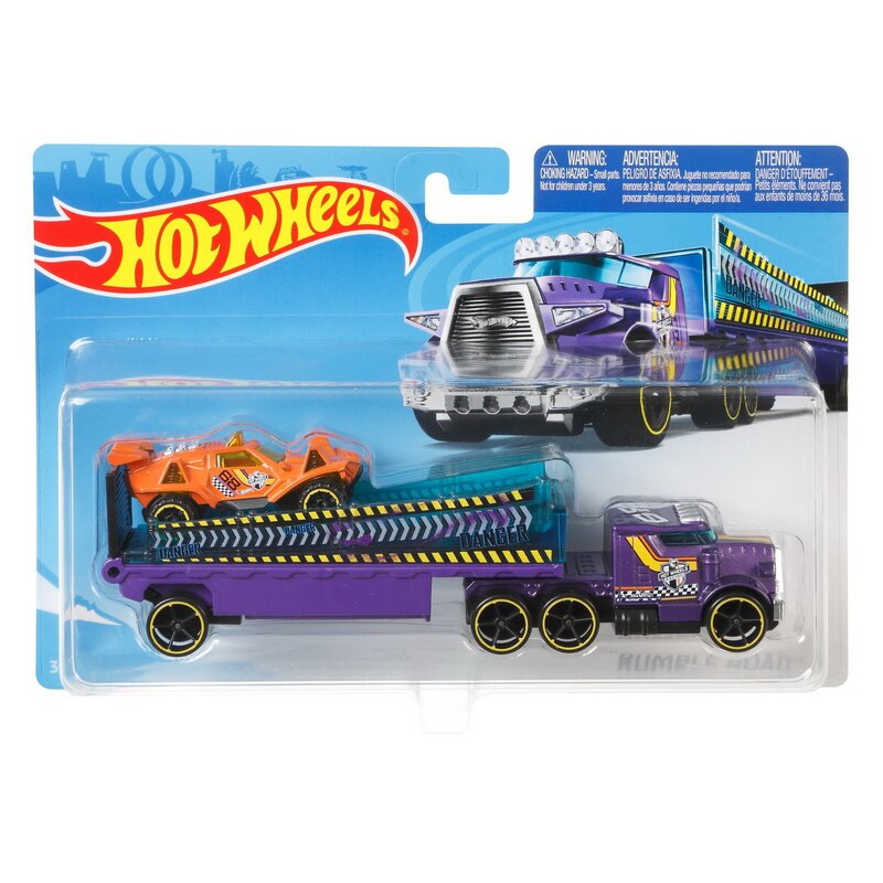 Mattel - SET CAMION SI MASINA SPORT HOT WHEELS RUMBLE ROAD