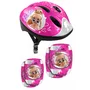 Set casca protectie, genunchiere si cotiere, Stamp, Sigure si confortabile, Reglabile, Conform cu EN1078, Marime 50/56 cm, 3 ani+, Barbie