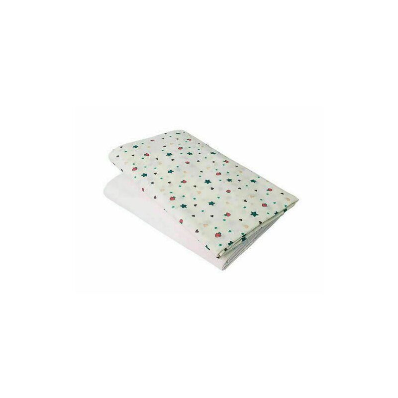 Kidsdecor - set cearceafuri lumea stelutelor patut bebelus 70x140 cm, cu elastic din bumbac
