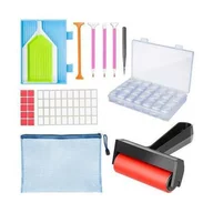 Set de accesorii, Iso Trade, Pentru Diamond Painting, Complet, Cu cutie depozitare, 3 ani+, Multicolor