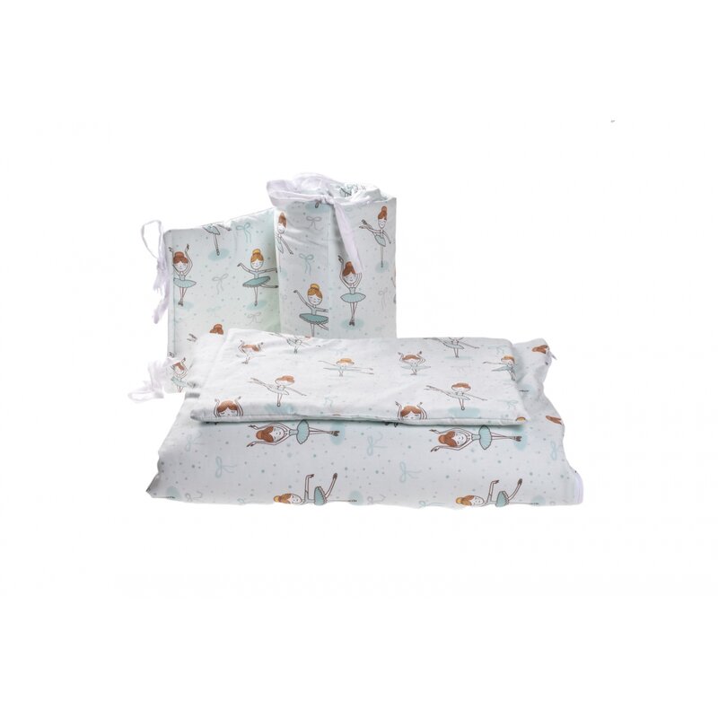 Confort family - lenjerie 6 piese , balerine, cu aparatori, din bumbac, 120x60 cm