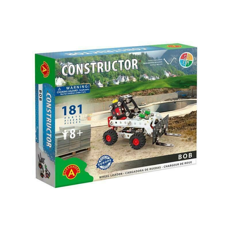 Alexander toys - set de constructie vehicul bob incarcatorul frontal , constructor , 181 piese metalice
