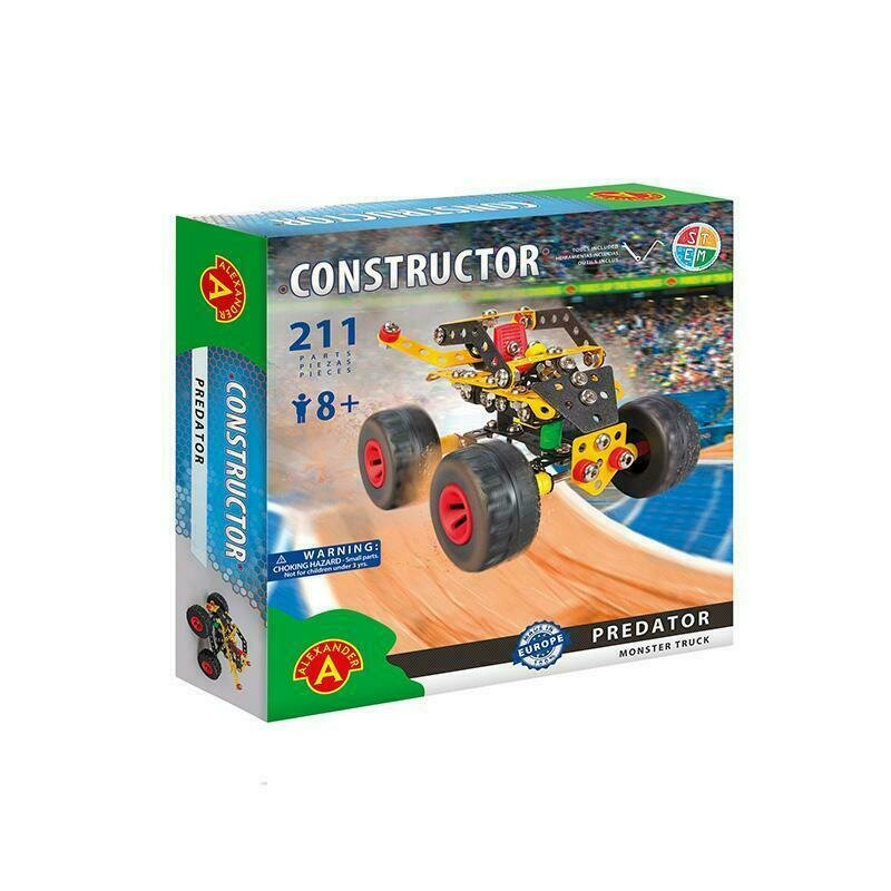 Alexander toys - set de constructie vehicul monster truck , constructor , 211 piese metalice