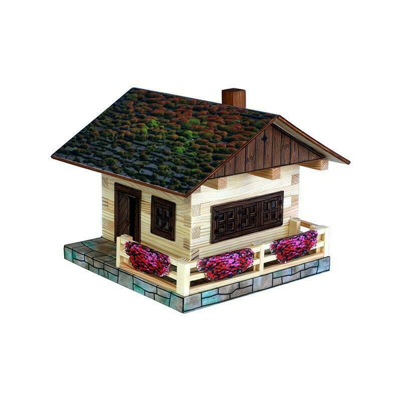 Walachia - set constructie arhitectura cabanuta alpina, 102 piese din lemn,