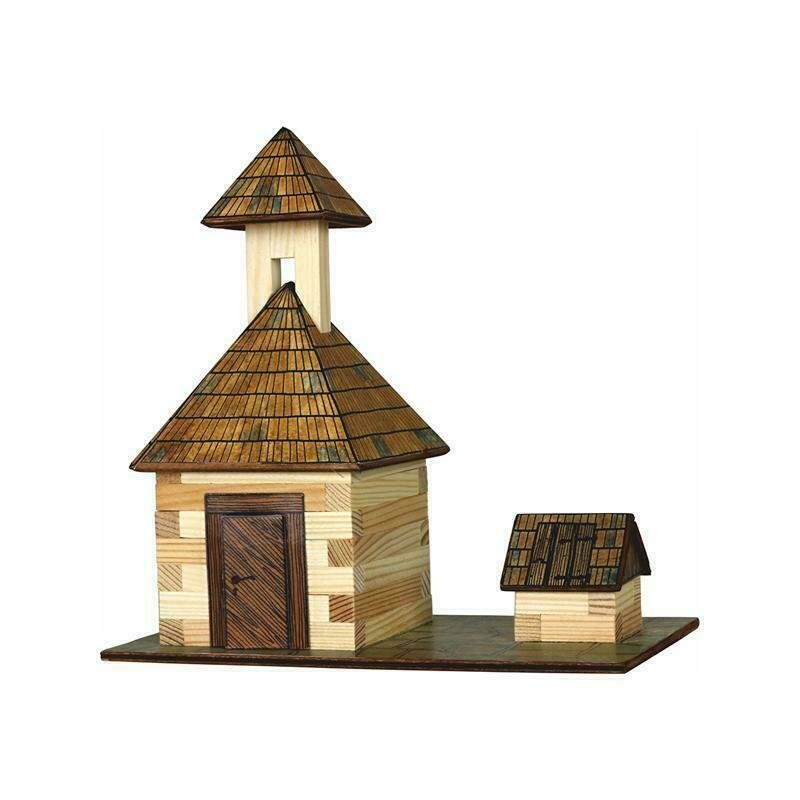 Walachia - set constructie arhitectura clopotnita, 68 piese din lemn,