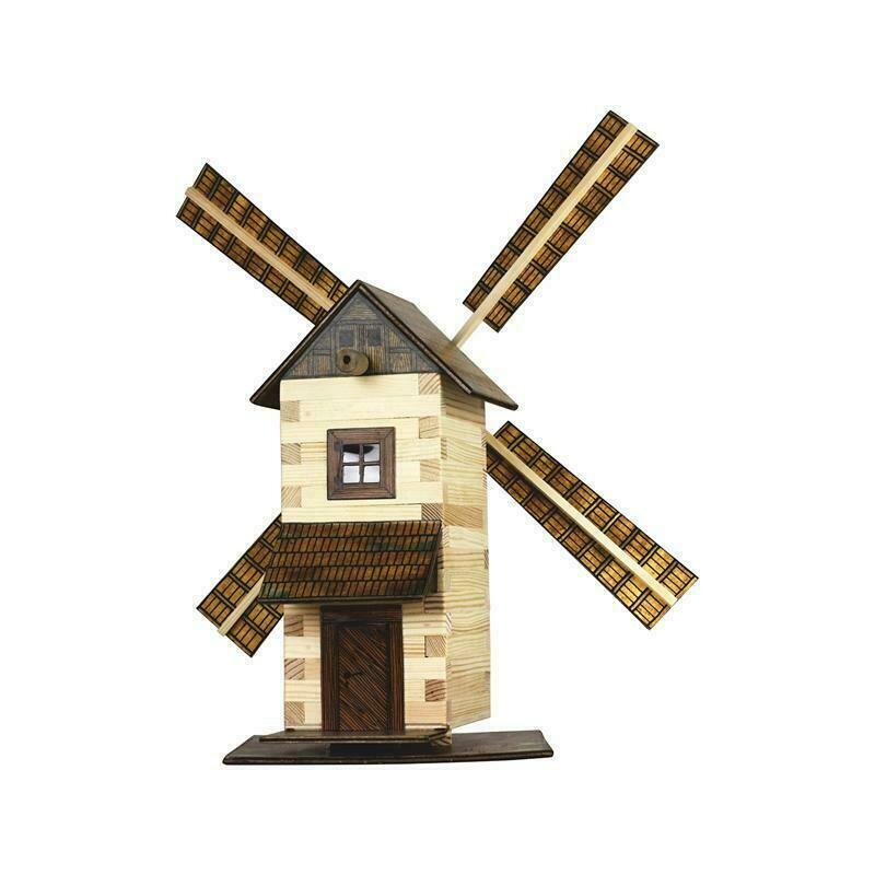 Walachia - set constructie arhitectura moara de vant, 137 piese din lemn,