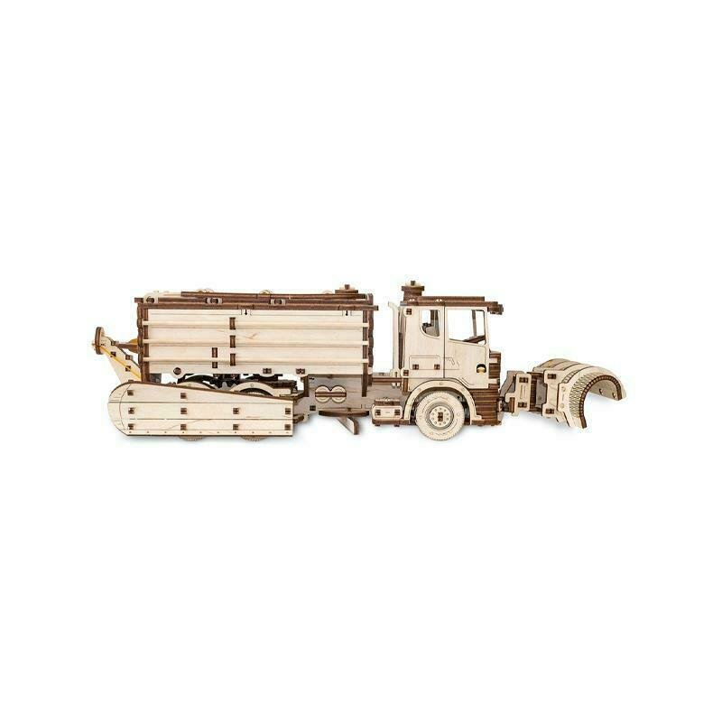 Ewa - puzzle 3d snowtruck , puzzle copii , cu mecanism din lemn, piese 417