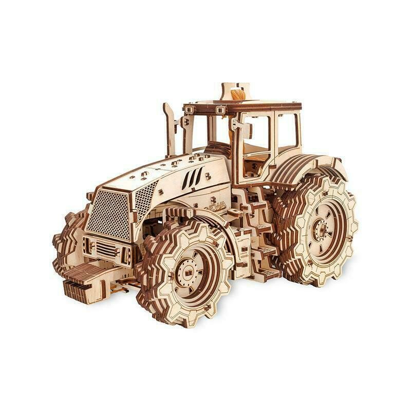 Ewa - puzzle 3d tractor , puzzle copii , cu mecanism din lemn, piese 357