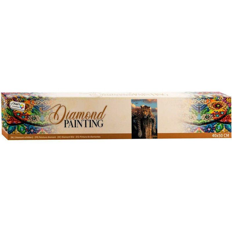 Set creativ cu diamante rotunde Diamond Painting 40x50 cm Leopard Grafix GRCR1057-GE