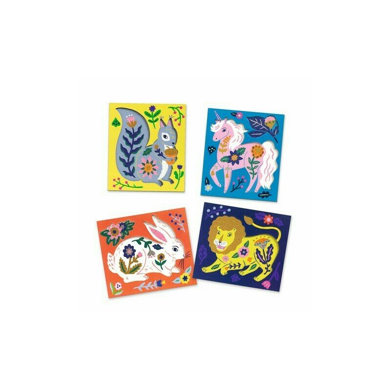 Djeco - set creativ cu margele, animale si flori