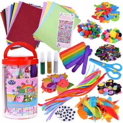 Set creativ, Jokomisiada, Mega, In borcan, 1000 piese, 4 ani+, Multicolor