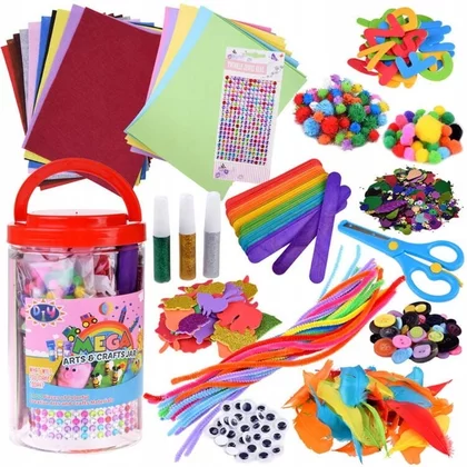 Set creativ, Jokomisiada, Mega, In borcan, 1000 piese, 4 ani+, Multicolor