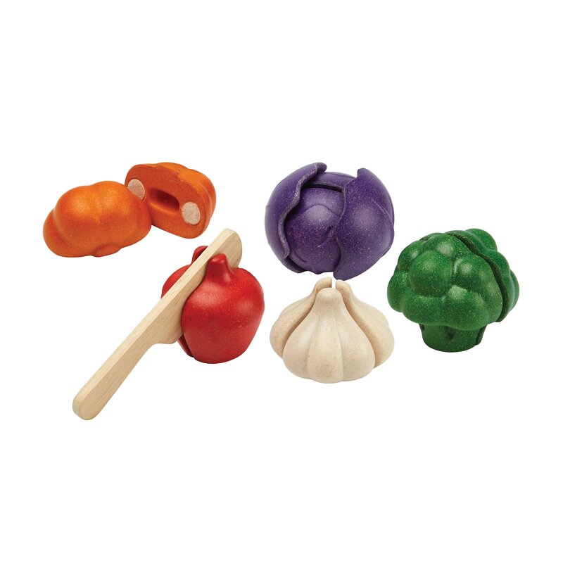 Plan toys - set cu legume in 5 culori