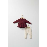 Set cu pantalonasi si camasuta in carouri pentru bebelusi Ballon, Tongs baby (Culoare: Rosu, Marime: 18-24 Luni)