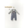 Set cu salopeta si bluzita pentru bebelusi Monster, Tongs baby (Culoare: Gri, Marime: 6-9 luni) - 2