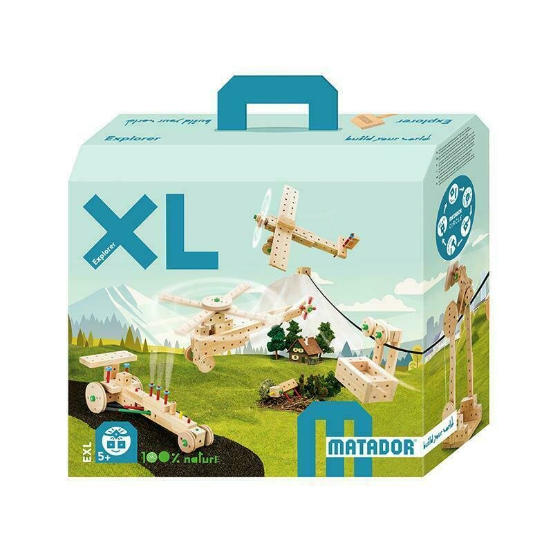 Matador - set cuburi de constructie din lemn explorer xl, +5 ani,