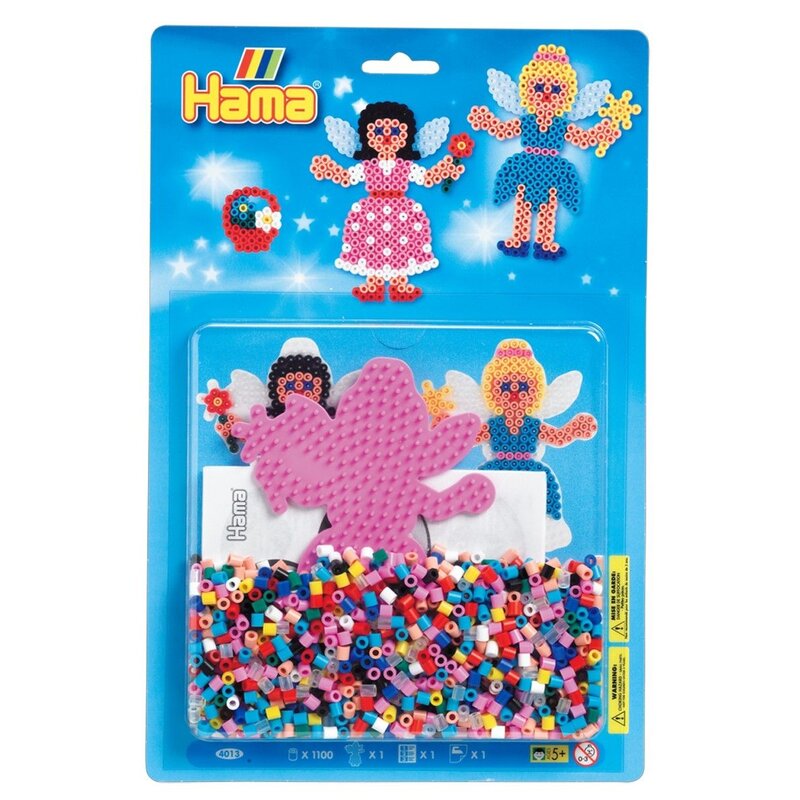 Hama - set margele de calcat zane 1100 buc, cu 4 plansete, in basica blister midi