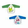 Set de 2 bavete impermeabile cu maneci lungi, Dimensiuni 40x35 cm, Bocioland, Guardian/Dino - 1