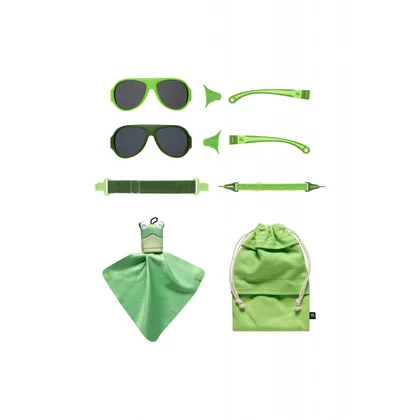 Ochelari de soare pentru copii MOKKI Click & Change, protectie UV, verde, 2-5 ani, set 2 perechi