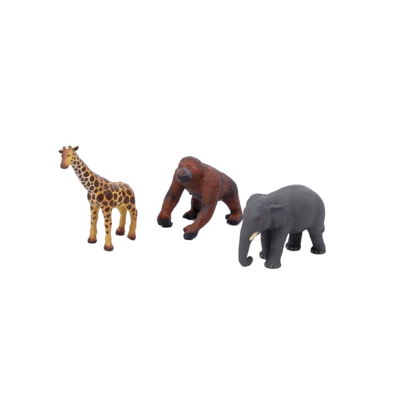 Tickit - set figurine animale din africa 21 cm, 3 buc, din cauciuc moale ecologic