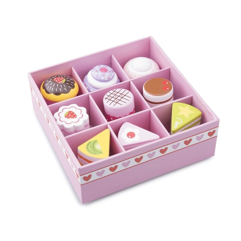 New classic toys - set de 9 prajituri in cutie de cadou