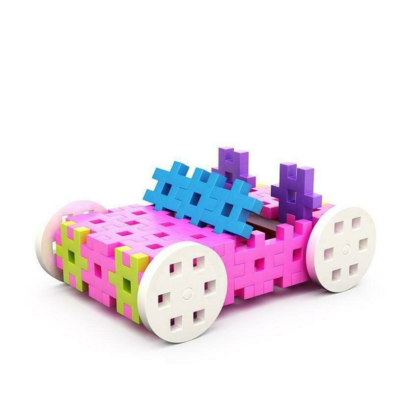 Set de constructie creativa Constructor Pink 400 piese, Meli