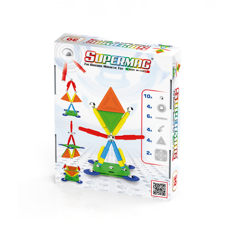 Set de constructie magnetic Supermag Projects Multicolor 30 piese