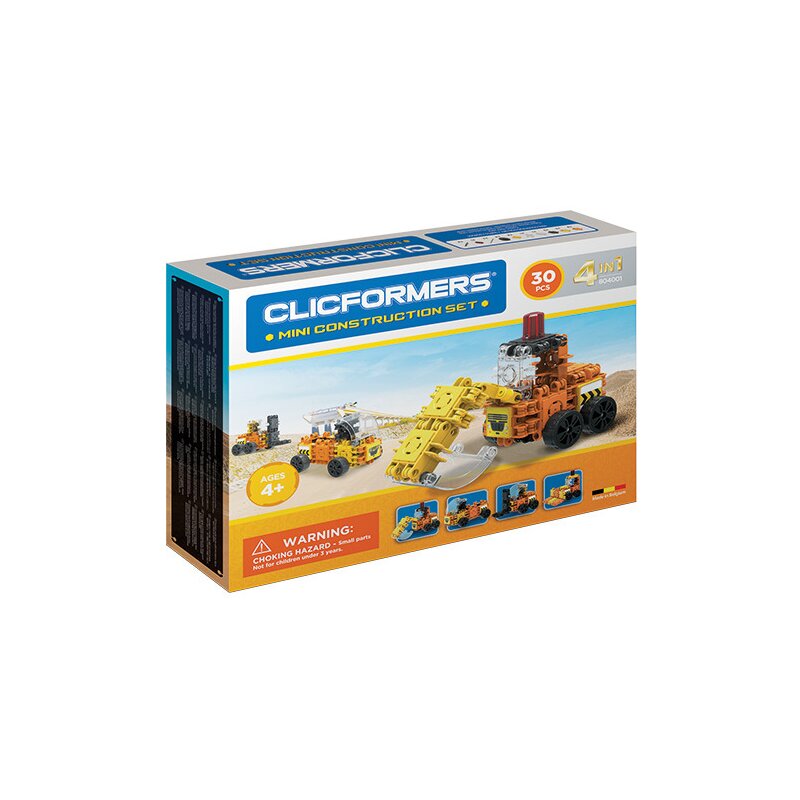 Clicstoys - Set de constructie Multifunctional Mini set cu vehicule de santier , Clicformers