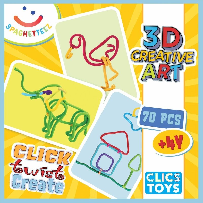 Clicstoys - set de construit cu magnet spaghetteez 70 piese