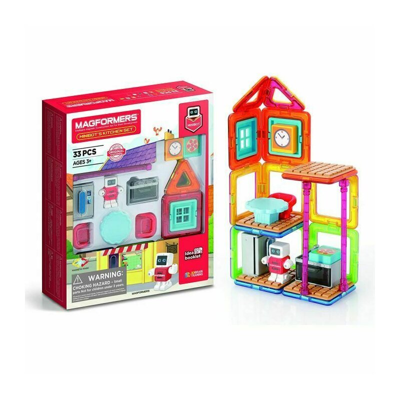 Clicstoys - set de construit magformers- bucatarie, 33 piese