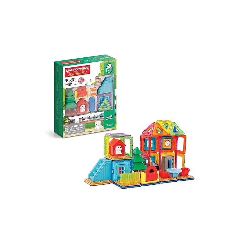 Clicstoys - set de construit magformers- casa milo, 33 piese