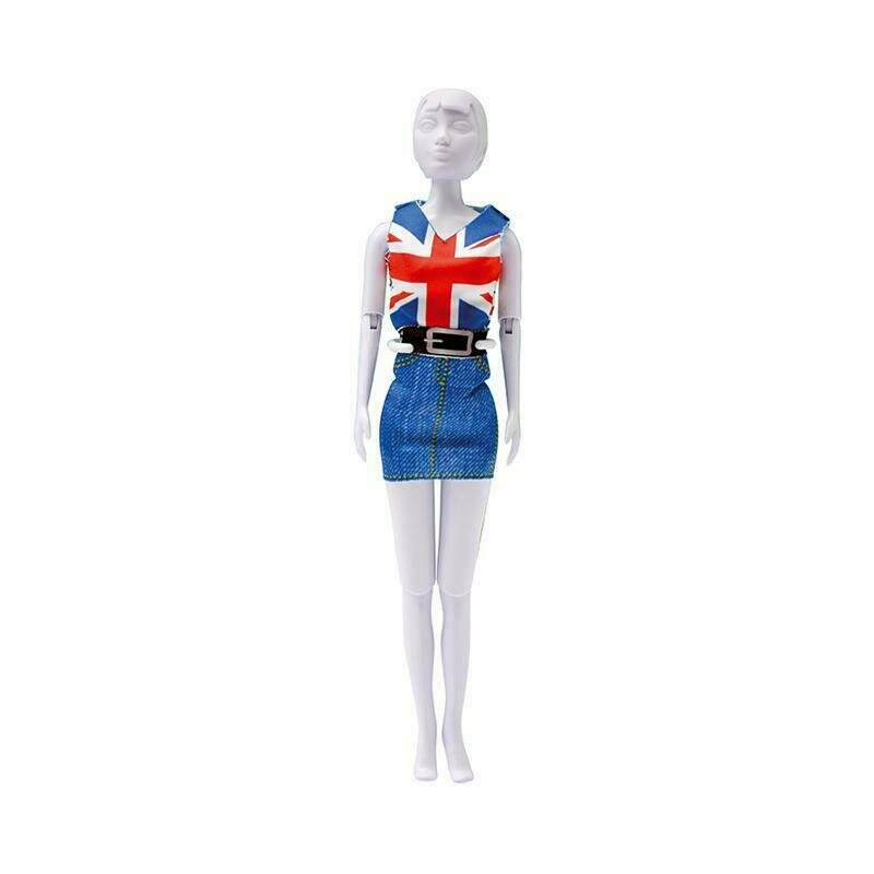 Dress your doll - set de croitorie hainute pentru papusi couture combi red blue,