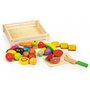 Set de fructe si legume cu tocator de lemn si cutit, Ecotoys HM191520 - 2