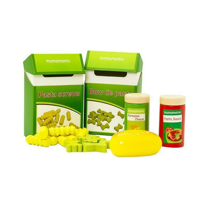 MamaMemo - Set de gatit paste de jucarie, din lemn,