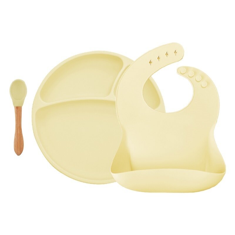 Set de hranire BWL II Minikoioi, 100% Premium Silicone – Mellow Yellow