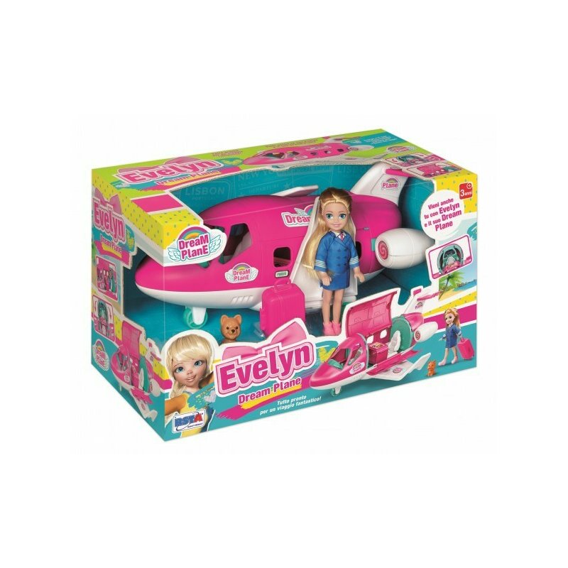 Set de joaca Avion privat cu papusa Evelyn inclusa si animal companie RS Toys