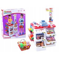 Set de joaca, Jokomisiada, Supermarket, Cu casa de marcat, Cos, Accesorii, 24 piese, 3 ani+, Multicolor