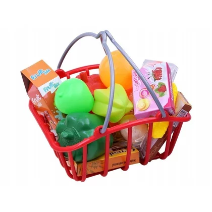 Set de joaca, Jokomisiada, Supermarket, Cu casa de marcat, Cos, Accesorii, 24 piese, 3 ani+, Multicolor