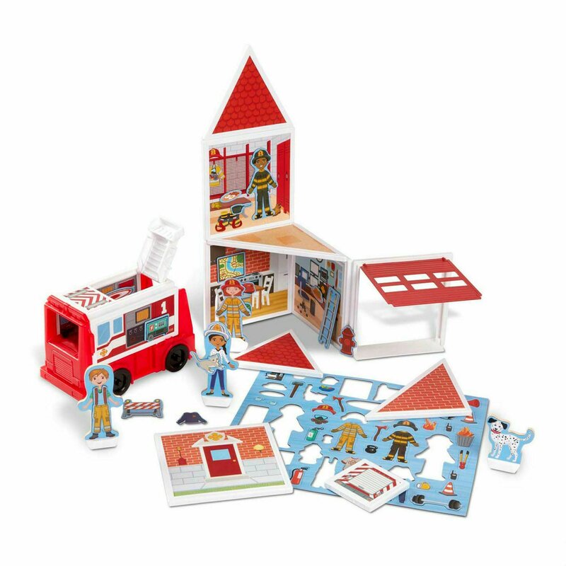 Melissa & doug - Set de joaca magnetic Statia de Pompieri-