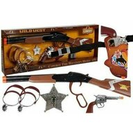 Set de joaca pentru copii, pusca, pistol si accesorii Cowboy LeanToys, 4032