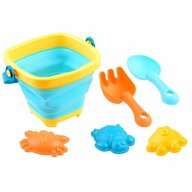 Set de joaca pentru nisip, Jokomisiada, Galetusa pliabila, Cu 5 accesorii, 12 luni+, Multicolor