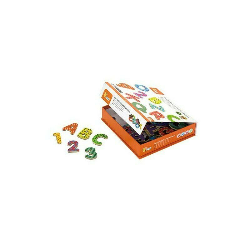Viga - set magnetic litere si numere , 77 piese
