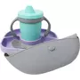 Set de masa complet, BBluv, Set, Include farfurie compartimentata, baveta portabila cu buzunar, Canuta si lingurita, Silicon, Fara BPA, Violet - 1